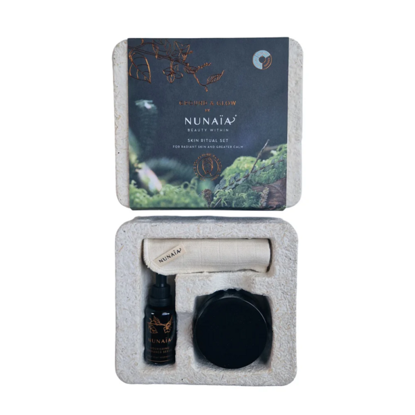NUNAIA Ground and Glow Skin Ritual Set.