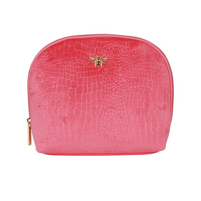 Make up bag pink velvet