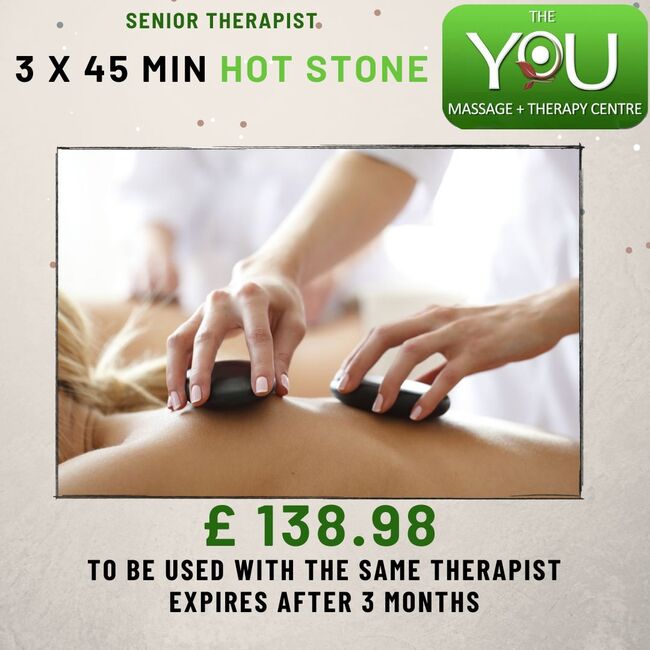 15% off a Course of 3 x 45 minute Hot Stone with Senior Therapist 