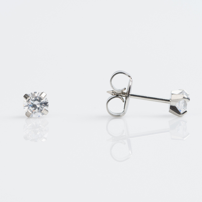 4mm stainless cubic zirconia