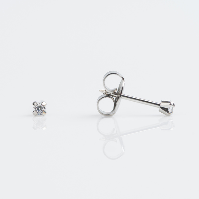 3mm stainless cubic zirconia S741WSTX