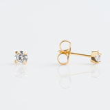 4mm gold plated cubic zirconia S742STX