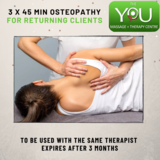 15% off a Course of 3 x Osteopathy sessions for a returning client